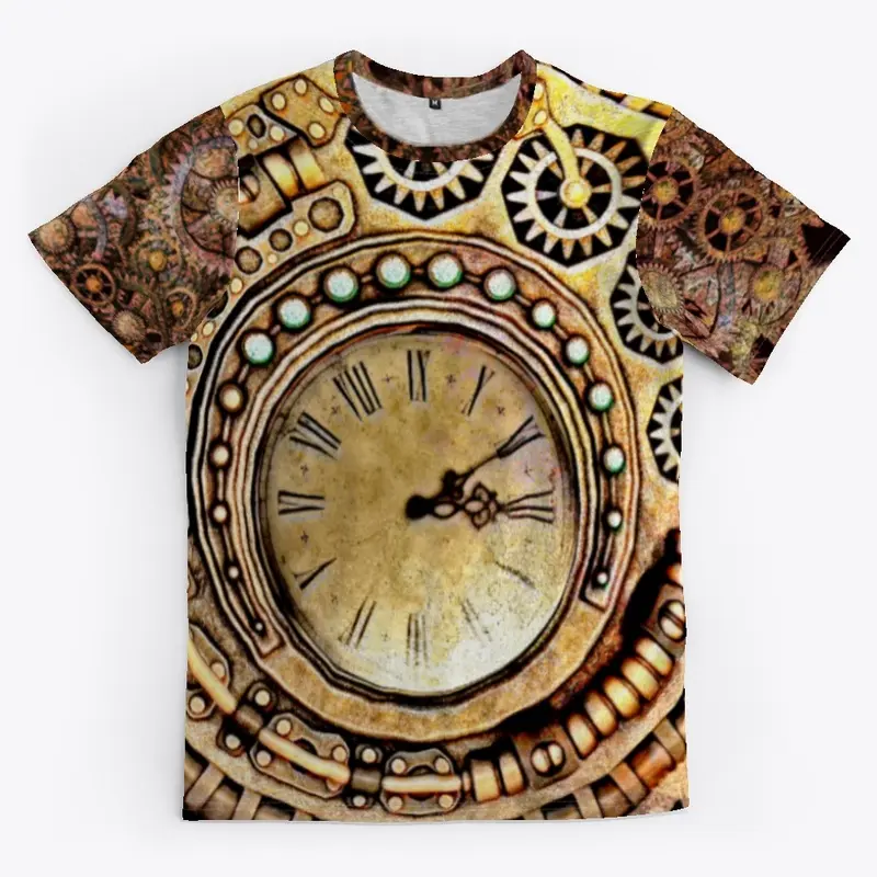 Steampunk Clock Gears - All Over Tee